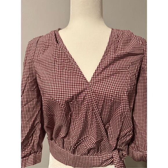 Madewell Wrap top in Gingham check XS - Picture 9 of 9